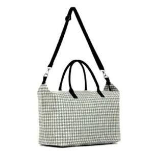 Lulu Dharma NWT Green Houndstooth Weekender Bag Large Tote Carryon Travel